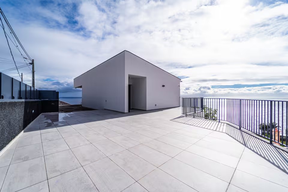 Private terrace with automatic sliding gate and free parking at Guesthouse Olival, Madeira